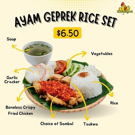 Ayam Geprek Rice Set