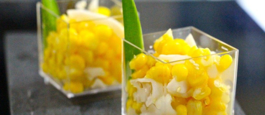 Sweetcorn, Sesame, Pandan, Coconut, & Butter Dessert