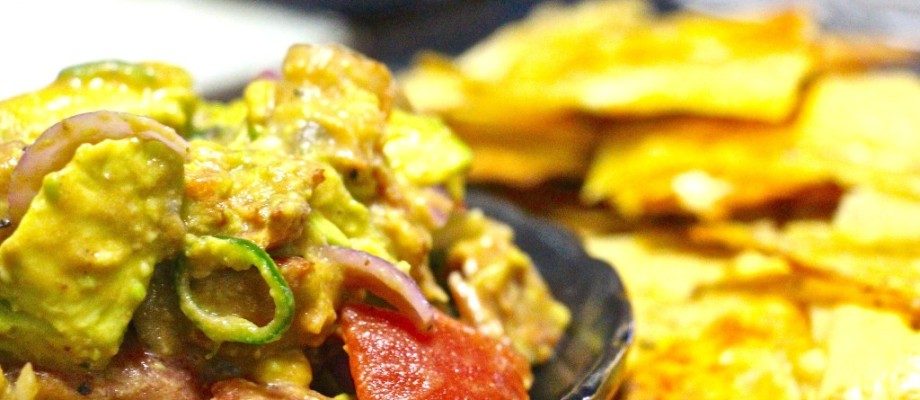 Mexican salsa dip and nachos