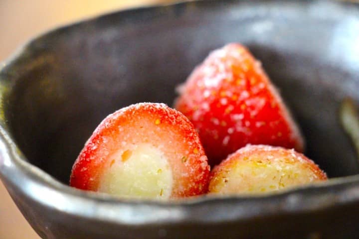 Frozen Strawberries with Ice Cream