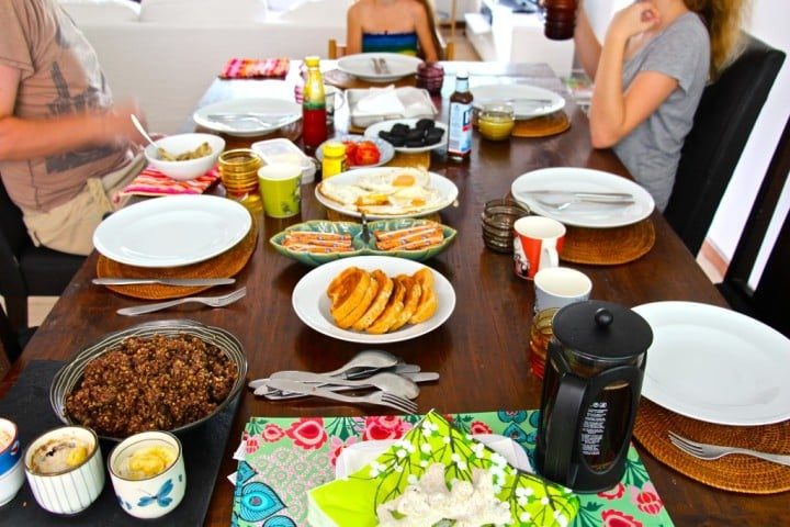 Breakfast cooked at The Rutherford's