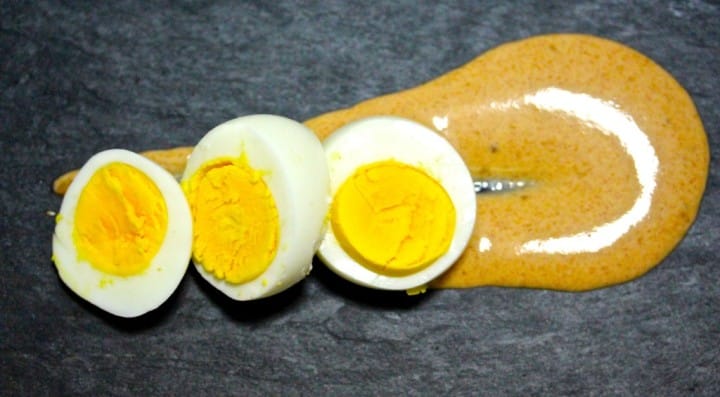 Boiled eggs with Paprika Sauce