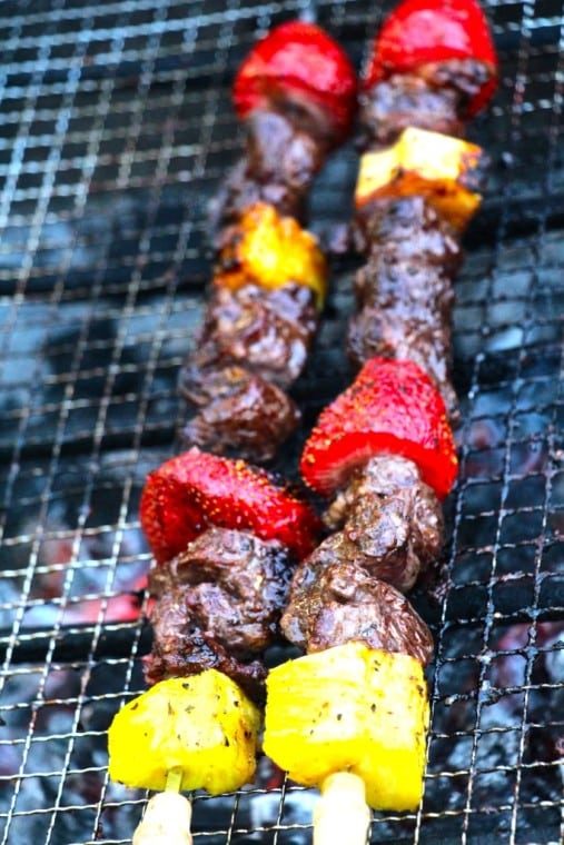 IMG 8786 e1425176716783 Wagyu beef skewers with strawberry & pineapple