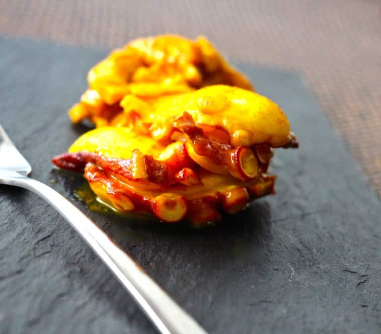 Octopus & Salmon with turmeric, lime & paprika