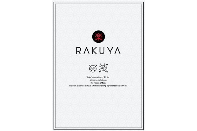 Rakuya menu 1st page