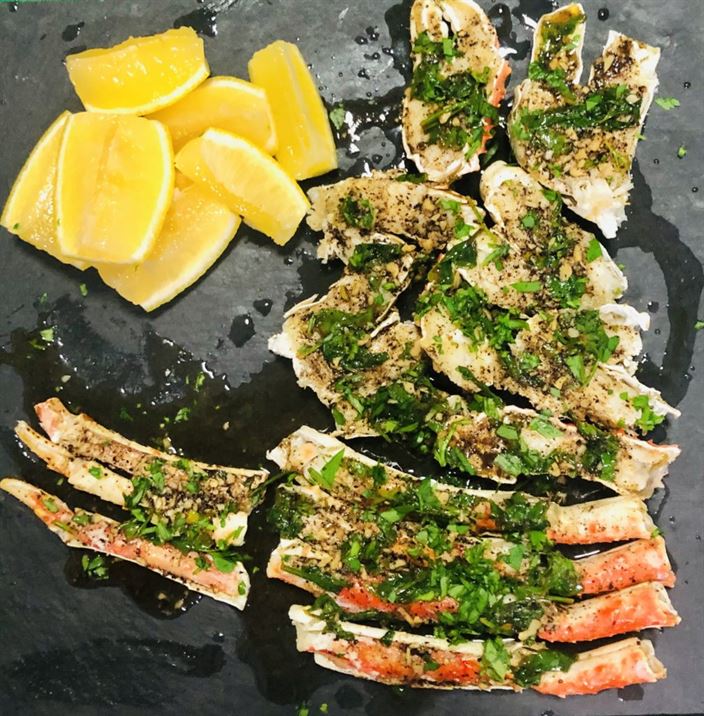 Baked King Crab with Burnt Butter Sauce