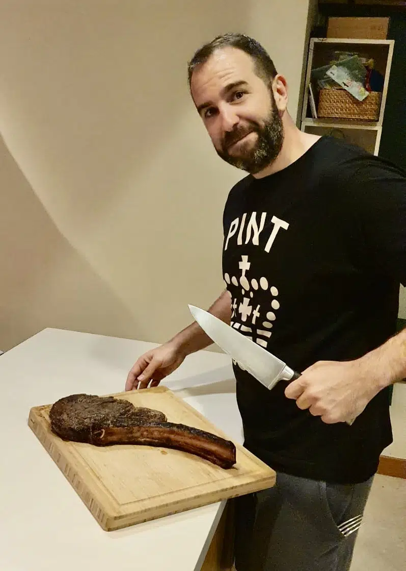 roast dinner singapore carving a wagyu tomahawk