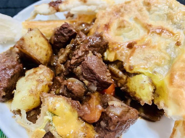 Beef Stew & Roast Potato Pie