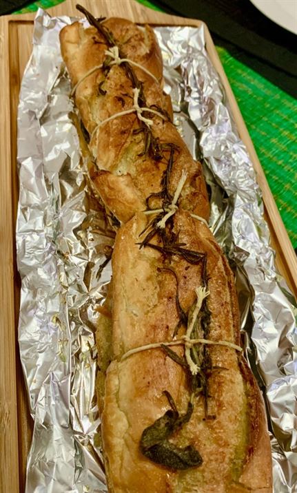 Pork Loin Baguette 'w' Fresh Herbs & Garlic Butter