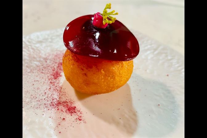 tippling club donut with beetroot