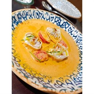 Bisque Coco-homard - Coconut & Lobster Bisque, steamed lobster dumpling