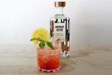 Absolut Elyx vodka, orange peel liqueur, grenadine pomegranate, soda.