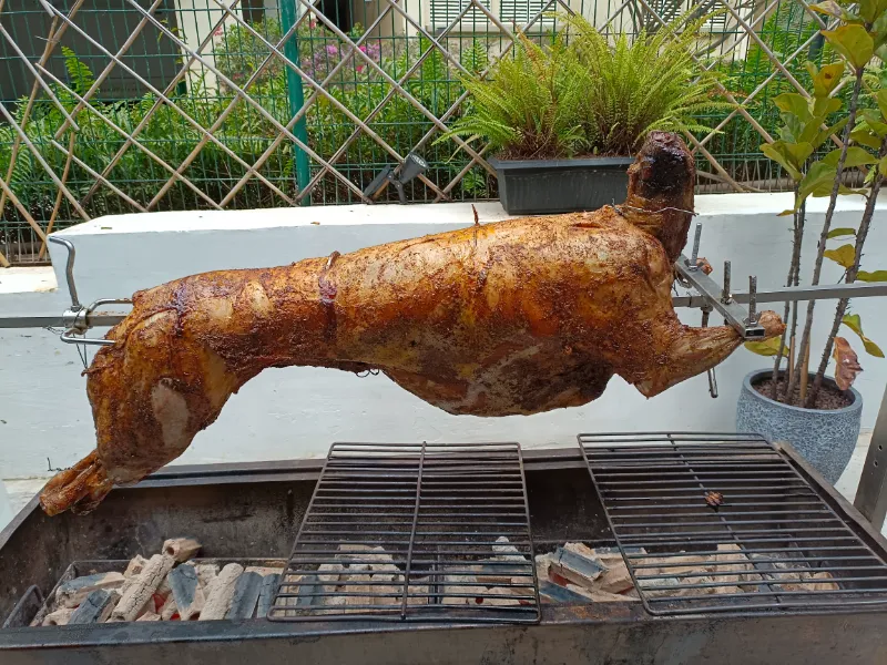 Bar-A-Thym Whole Lamb on the spit