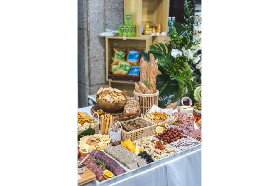 lush platters and the cheese shop food laid out