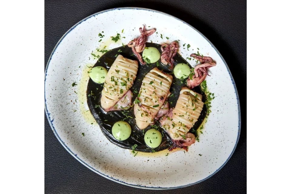 kulto charcoal grilled spanish squid with ink sauce and chive aioli best spanish restaurants in singapore