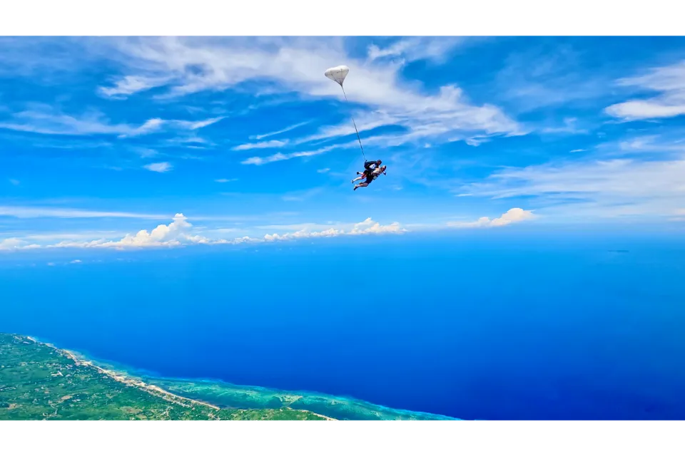 skydive siquijor freefalling beautiful seas