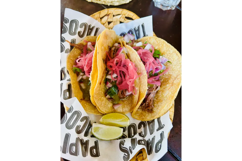 papi's tacos brisket tacos de suadero