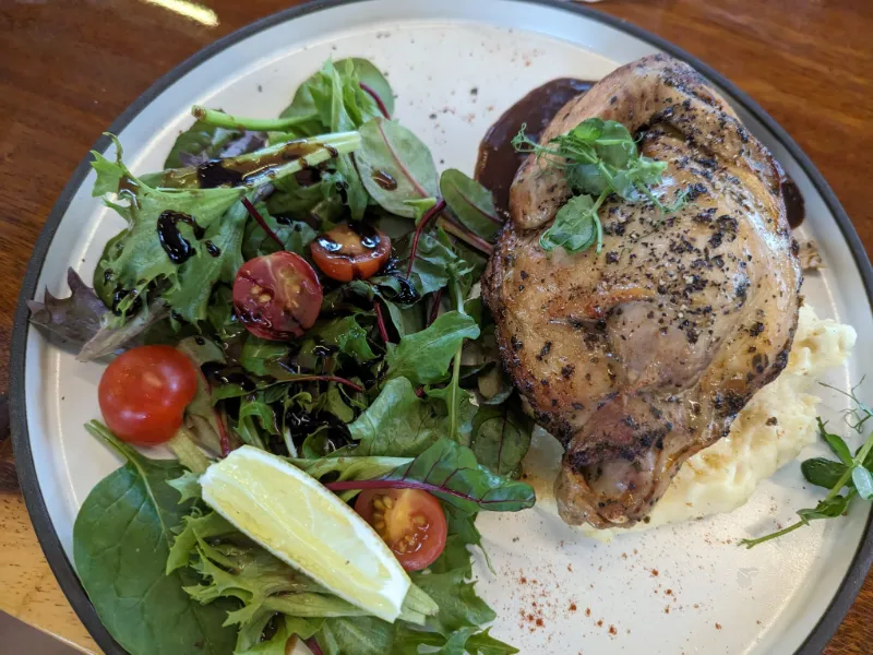 Roasted Chicken

Half Chicken Served with Green Salad & Potatoes