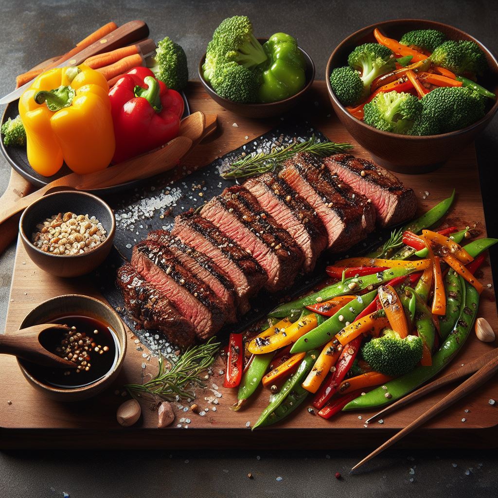 Chinese Five Spice Skirt Steak Marinate skirt steak in a blend of Chinese five-spice, soy sauce, garlic, and honey. Grill and serve with a side of stir-fried vegetables