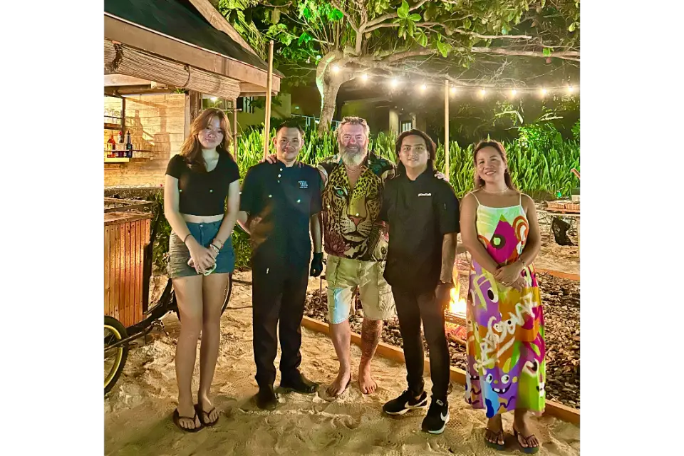 the monkey bar restaurant BE grand resort .panglao the philippines chef and sous chef