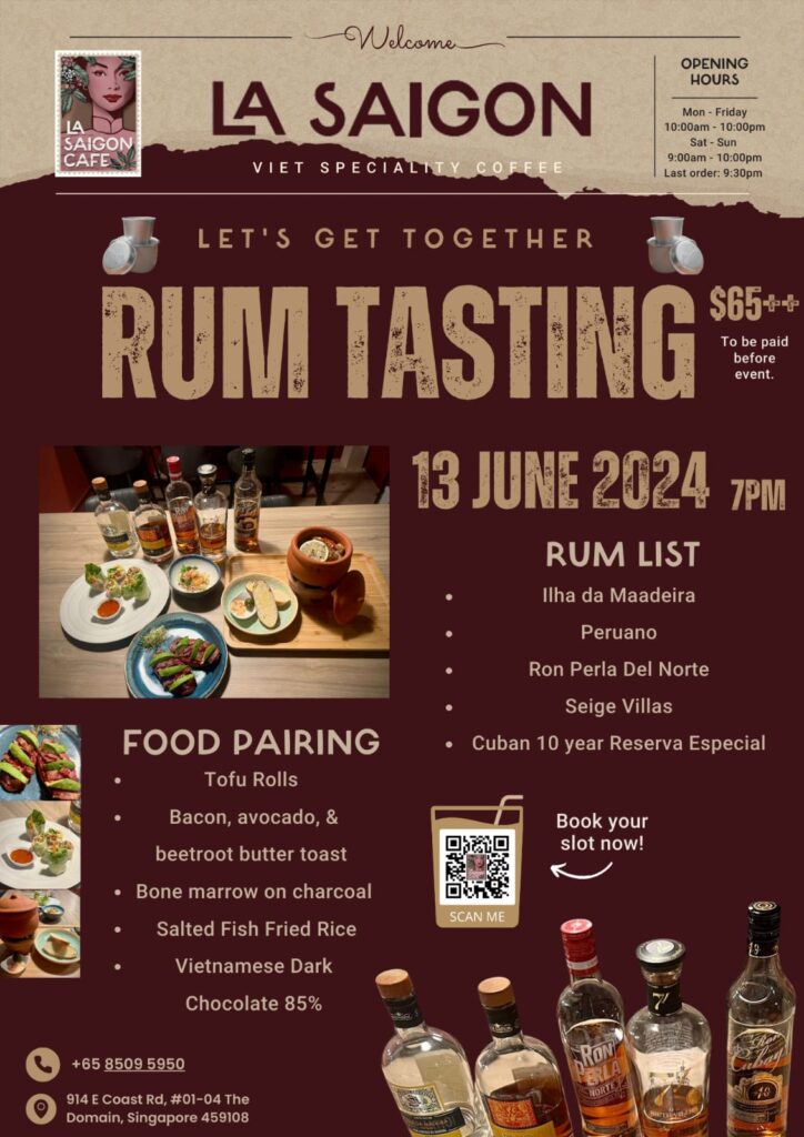 rum tasting at la saigon cafe