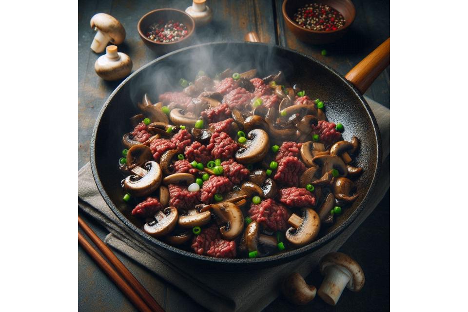 wagyu ground beef recipe mushroom stirfry