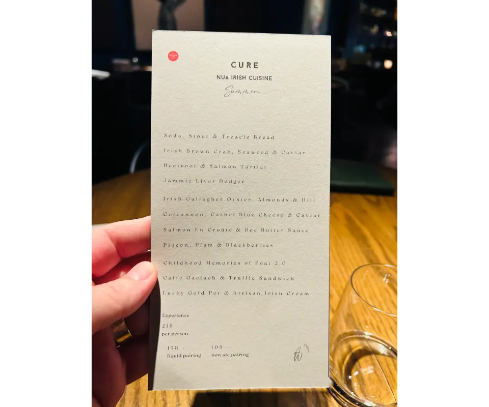 cure menu cure michelin-star reviewcure andrew walsh menu