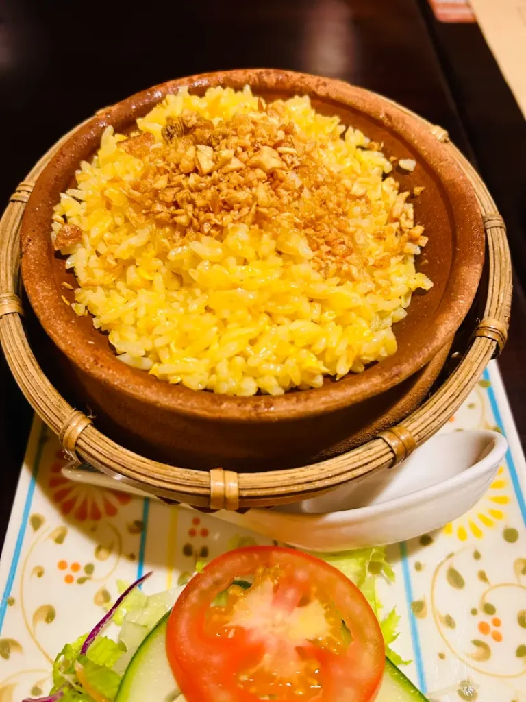 xom moi garden restaurant review garlic rice