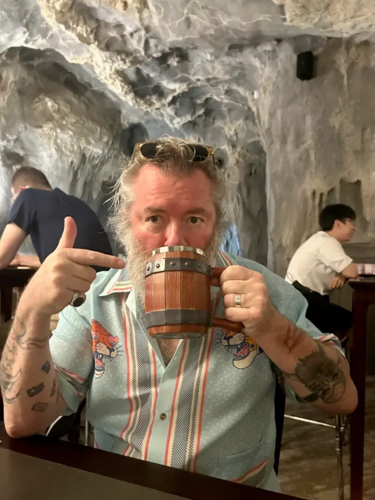 cavern restaurant review cavern restaurant mandai menu daddy with viking beer mug