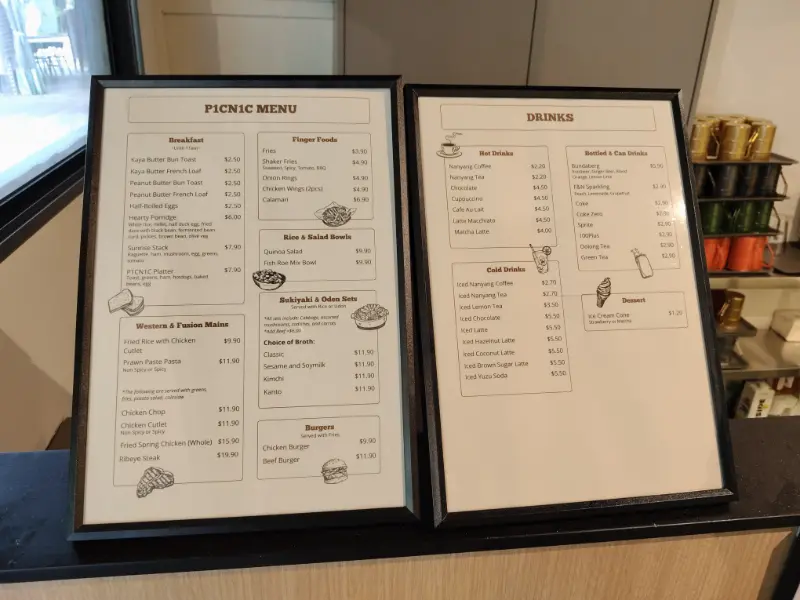 Picnic Simpang Bedok Menu
