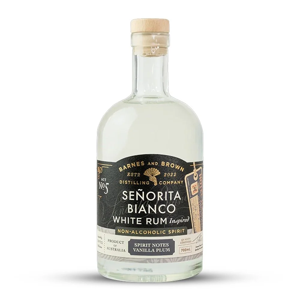 Bottle of Barnes & Brown Señorita Bianco Non‑Alcoholic White Rum