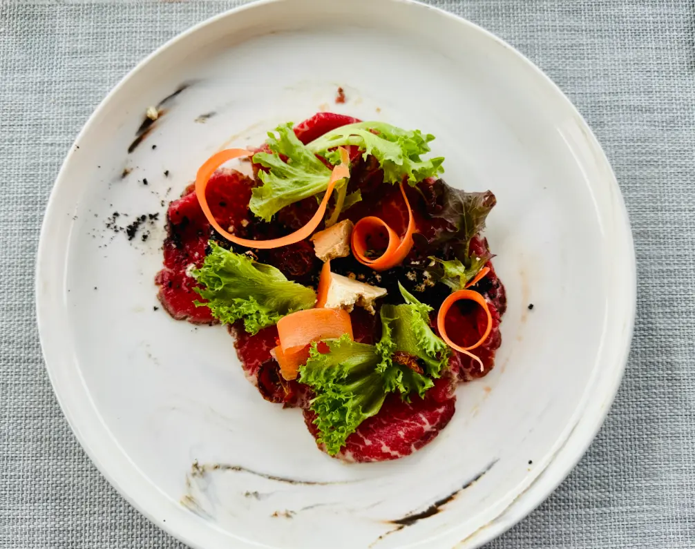 sea fire salt restaurant review anantara resort smoked beef carpaccio