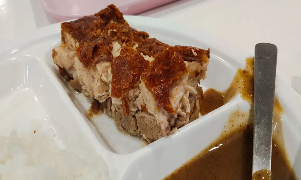 Best Lechon crispy pork belly in Bedok Singapore at SJD Carinderia