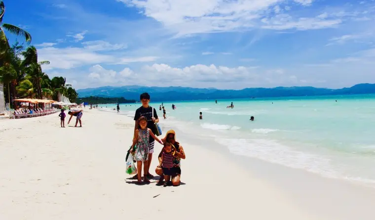 boracay review family on the beach