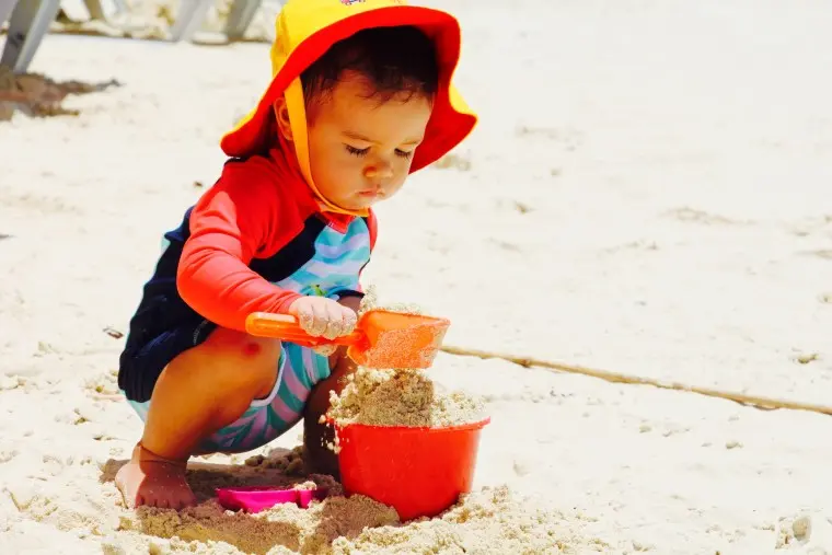 boracay review jude digging in the sand