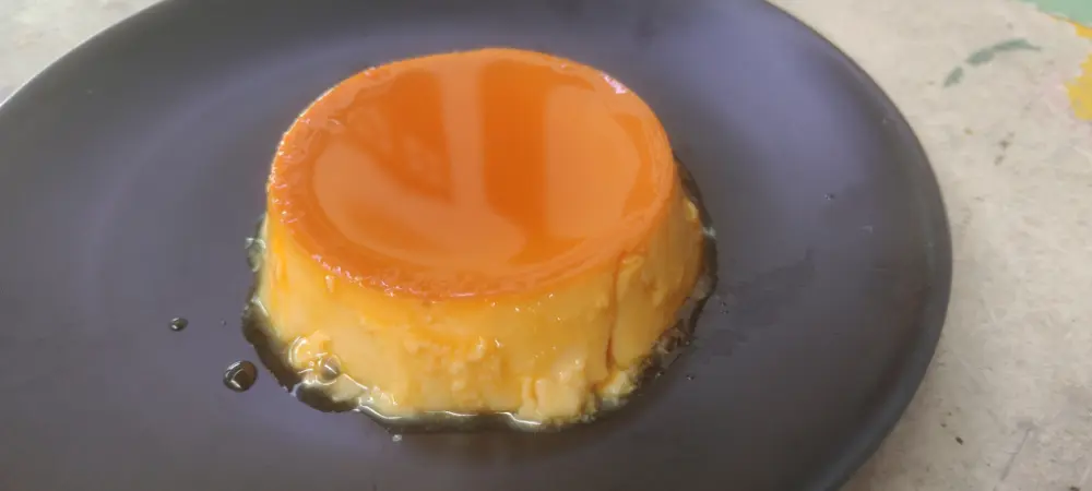 Creamy leche flan dessert with caramel