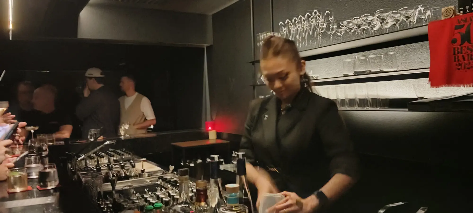 Head Bartender and Bar Manager Maria creating an amazing Mocktail