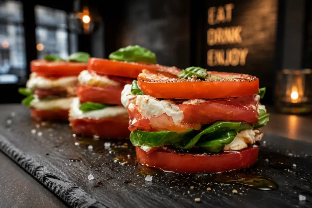 Tomato, Mozzarella, and Basil Stackers: Best Salad Recipe 1 Tomato, Mozzarella, and Basil Stackers: Best Salad Recipe tomato mozzarella and basil stackers best recipe